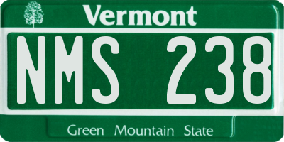 VT license plate NMS238
