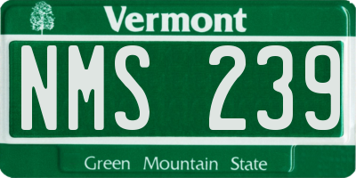 VT license plate NMS239