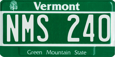VT license plate NMS240