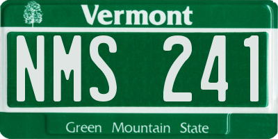 VT license plate NMS241