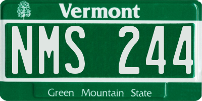 VT license plate NMS244