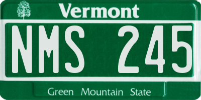 VT license plate NMS245