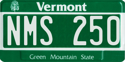 VT license plate NMS250