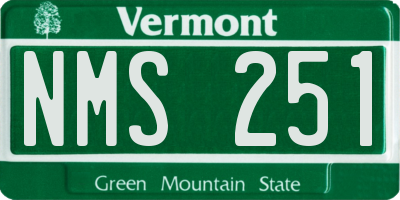VT license plate NMS251