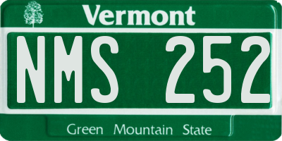 VT license plate NMS252