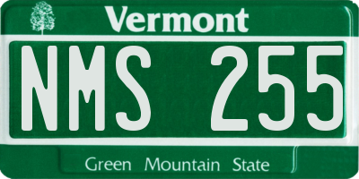 VT license plate NMS255