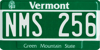VT license plate NMS256