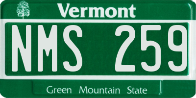 VT license plate NMS259