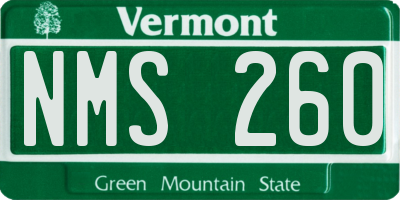 VT license plate NMS260