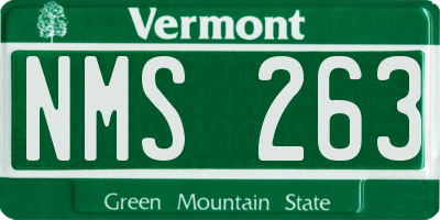 VT license plate NMS263
