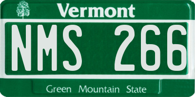 VT license plate NMS266