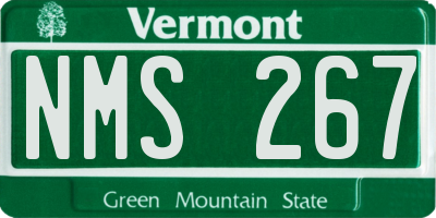 VT license plate NMS267
