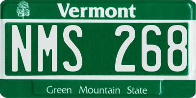 VT license plate NMS268
