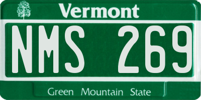VT license plate NMS269