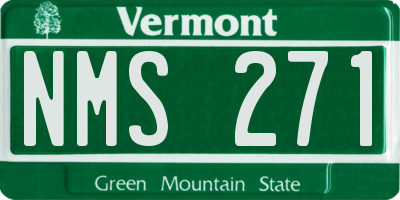 VT license plate NMS271