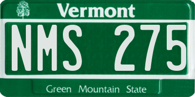 VT license plate NMS275