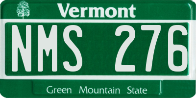 VT license plate NMS276