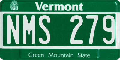 VT license plate NMS279