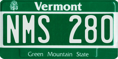 VT license plate NMS280
