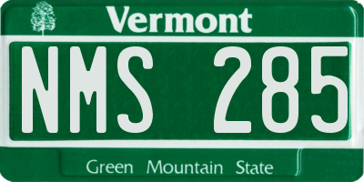 VT license plate NMS285