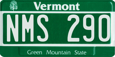 VT license plate NMS290