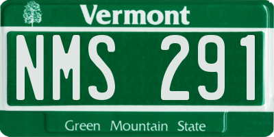 VT license plate NMS291