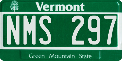 VT license plate NMS297