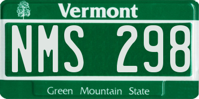 VT license plate NMS298