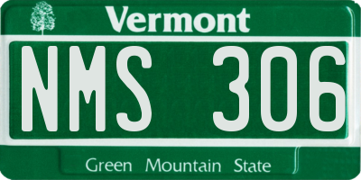 VT license plate NMS306