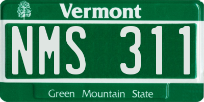 VT license plate NMS311