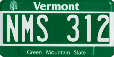 VT license plate NMS312