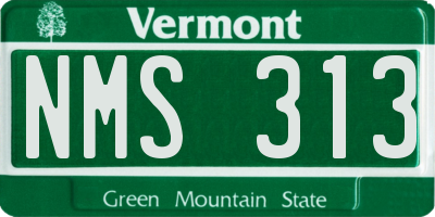 VT license plate NMS313