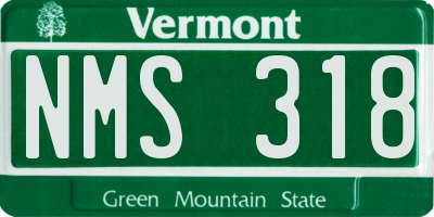 VT license plate NMS318