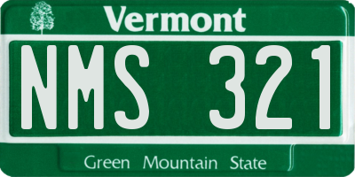 VT license plate NMS321