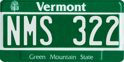 VT license plate NMS322
