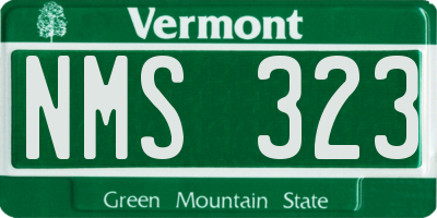 VT license plate NMS323