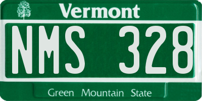 VT license plate NMS328
