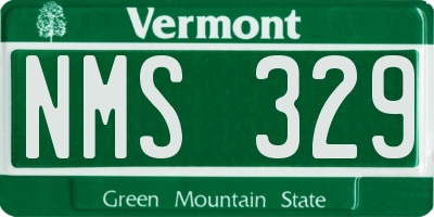 VT license plate NMS329