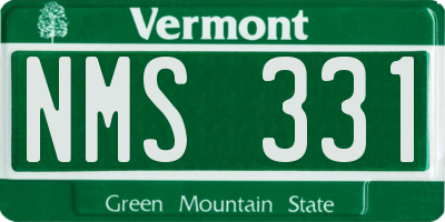 VT license plate NMS331