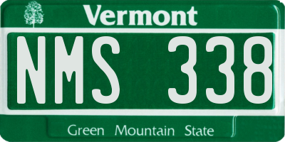 VT license plate NMS338