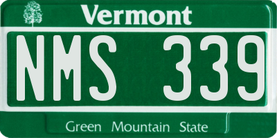 VT license plate NMS339