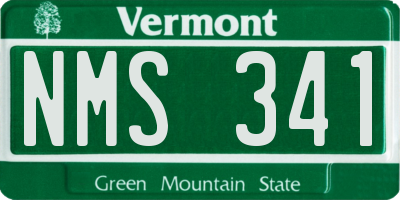 VT license plate NMS341