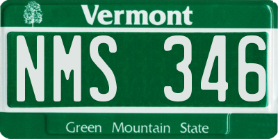 VT license plate NMS346