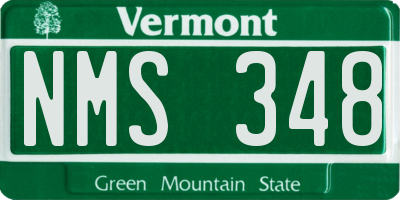 VT license plate NMS348