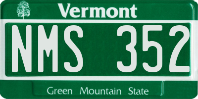 VT license plate NMS352