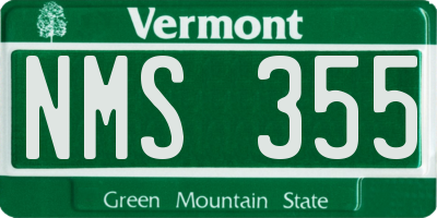 VT license plate NMS355