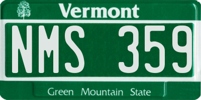 VT license plate NMS359