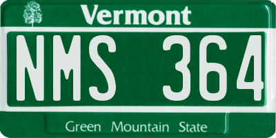 VT license plate NMS364