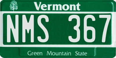 VT license plate NMS367