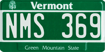 VT license plate NMS369